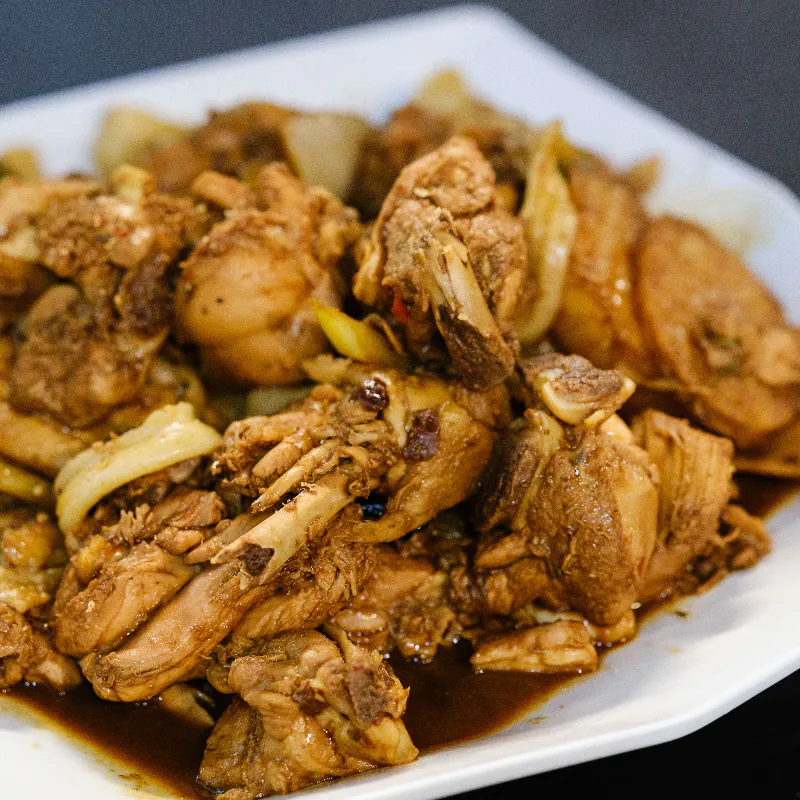 Braised juicy chicken with rich thick sauce, full of taste at Su's Bowl 苏大碗，a Chinese Restaurant in Isla Vista
